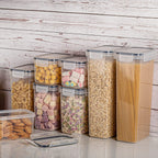 24 pcs Plastic Kitchen and Pantry Organization Canisters for Cereal, Dry Food, Flour and Sugar