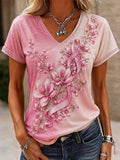 Women's Pink Ribbon Printed T-shirt
