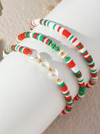 Christmas Flake Beaded Pearl Multilayer Bracelet Christmas Party Jewelry