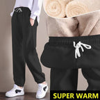 Women Warm Fleece Cotton Round Neck Solid Joggers Sweatpants (SIZE:S-5XL)