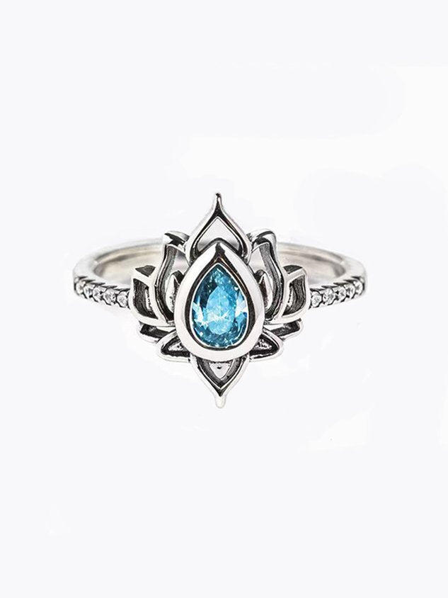 Vintage Floral All Season Metal Wedding Metal Crystal Hot List Ring Ring for Women