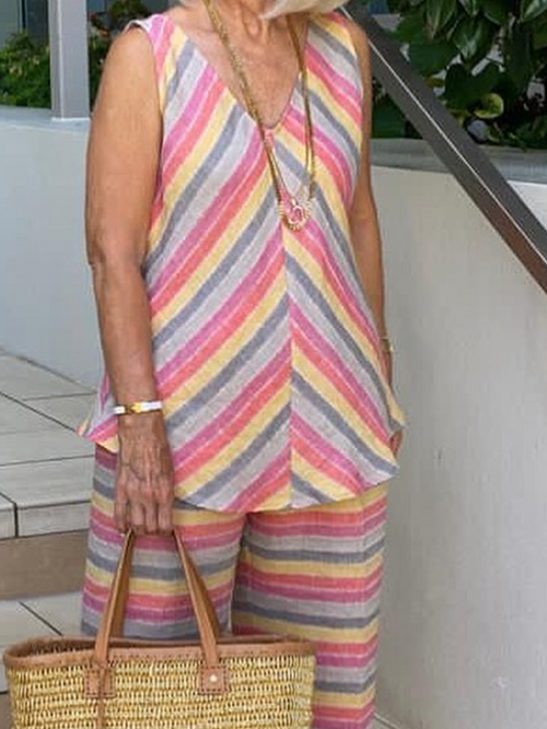 Casual Loose Ladies Vest Suit