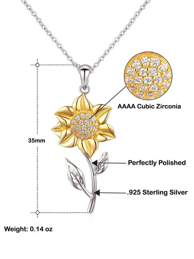 Casual Diamond Sunflower Necklace Mother's Day Valentine's Day Thanksgiving Graduation Season Gift