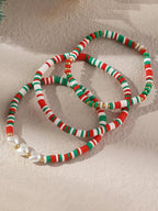 Christmas Flake Beaded Pearl Multilayer Bracelet Christmas Party Jewelry
