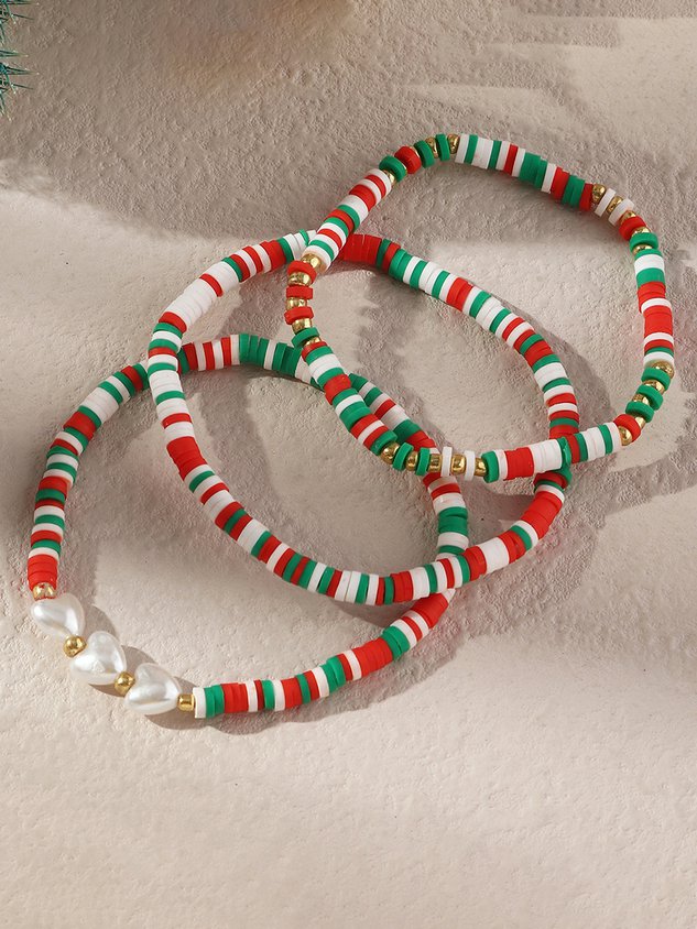 Christmas Flake Beaded Pearl Multilayer Bracelet Christmas Party Jewelry