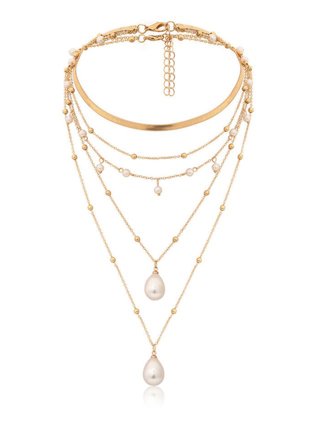 Resort Style Beach Pearl Multilayer Necklace