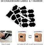 24 pcs Plastic Kitchen and Pantry Organization Canisters for Cereal, Dry Food, Flour and Sugar