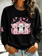 Women'S Breast Cancer Awareness Printed Sweatshirt