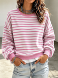 Women'S Casual Striped Sweatshirt