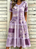 Women'S Floral Faith Short Sleeved Lace Dress