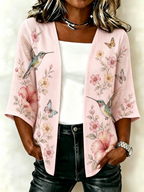 Women's Hummingbird Floral Printed Cardigan