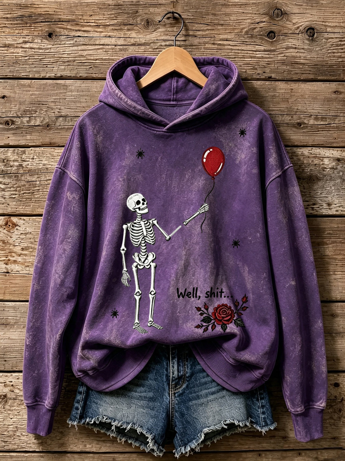 🔥🔥2nd 50% Off 🔥🔥Women's Retro Halloween Well, Shit... Printed Hoodie