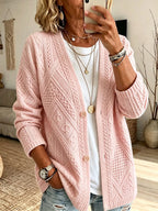 Women'S Textured Printed Cardigan