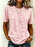 Women'S Retro Pink Art Printed T-Shirt