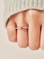 Women's Awareness Of Breast Cancer Pink Infinity Diamond Ring