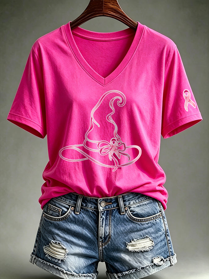 Women's Breast cancer awareness Print T-shirt