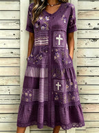 Women'S Floral Faith Short Sleeved Lace Dress
