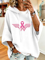 Women'S Vintage Pink Art Print Hoodie