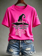 Women'S Pink Art Printed Casual T-Shirt