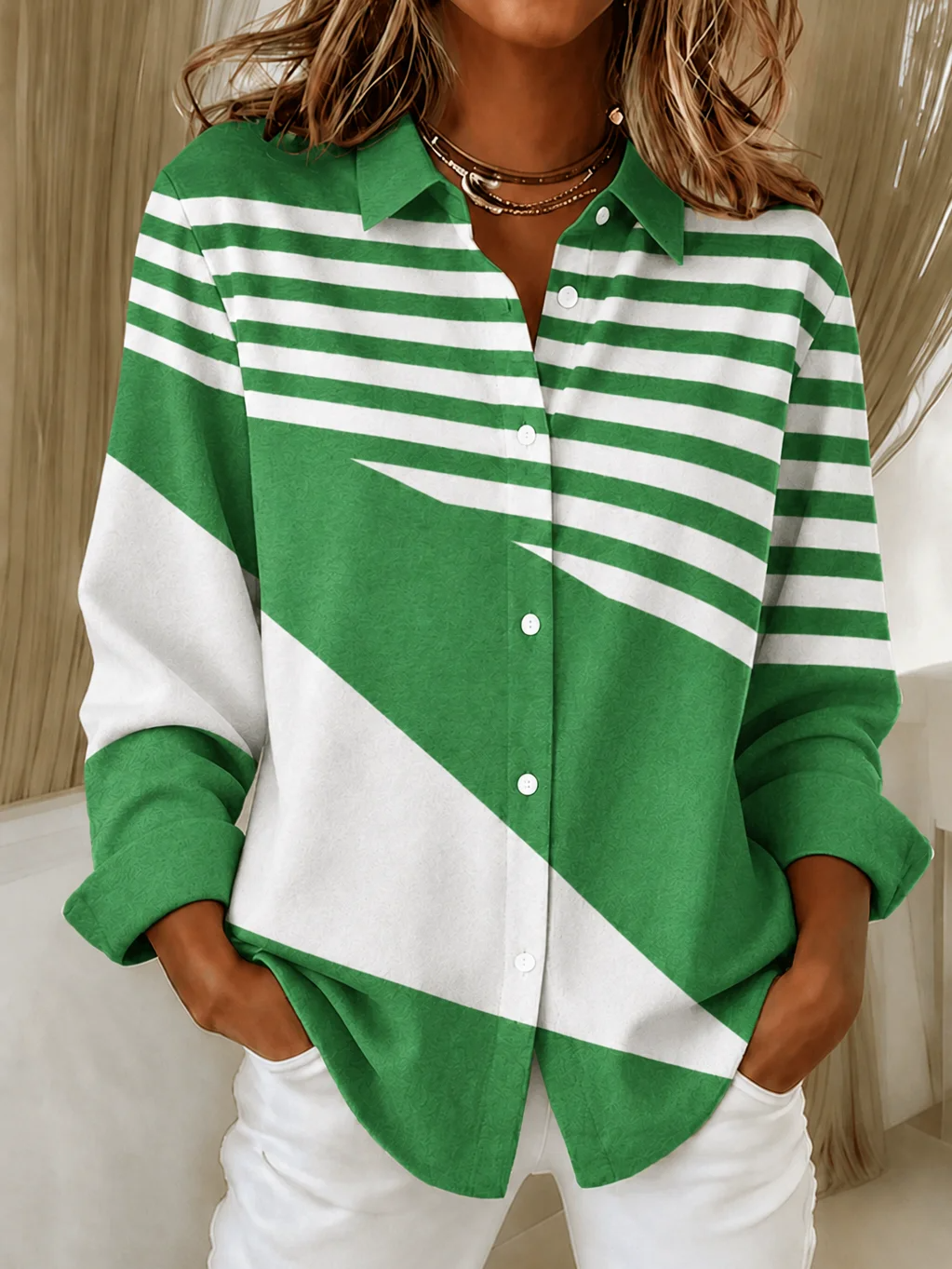 Printing Shirt Collar Abstract Graphic Vintage Shirt