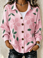 Women'S Casual Flower Knitted Cardigan Top