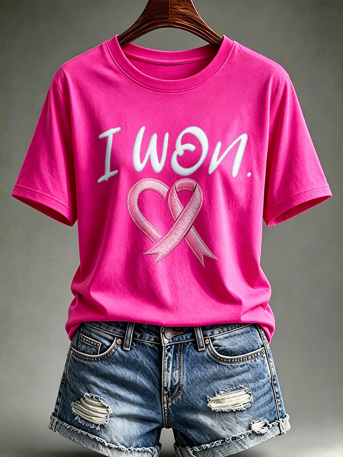 Women's Breast cancer awareness Printed Casual T-Shirt