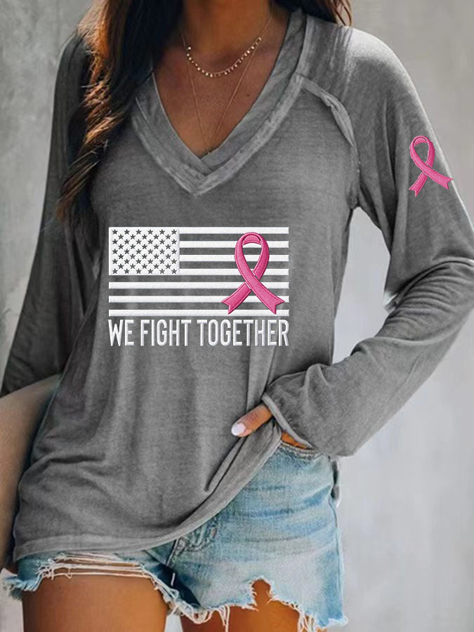 Women's Breast Cancer Awareness We Fight Together T-shirt