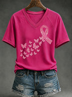 Women'S Breast Cancer Promotion Printed Casual T-Shirt