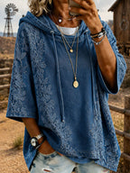 Women'S Western Style Flower Pattern Hoodie