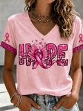 Women'S Breast Cancer Awareness Printed T-Shirt