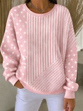 Women's Casual Striped Patchwork Hoodie