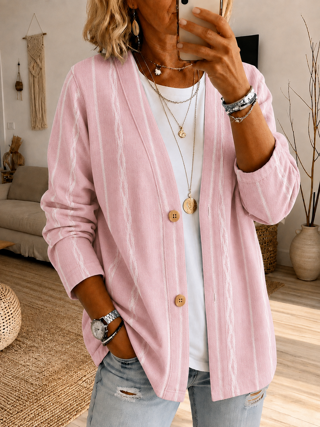 Women'S Plaid Cardigan Top