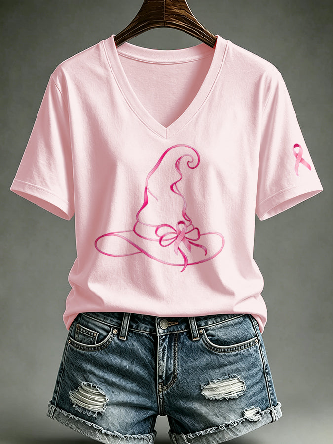 Women's Breast cancer awareness Print T-shirt