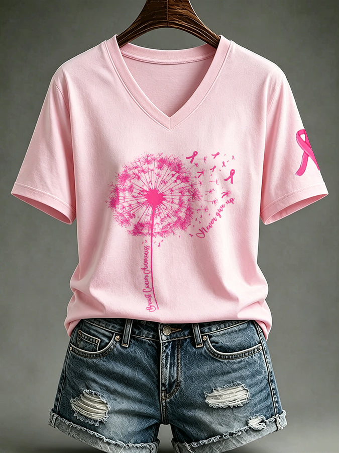 Women's Never Giver Up Print T-shirt