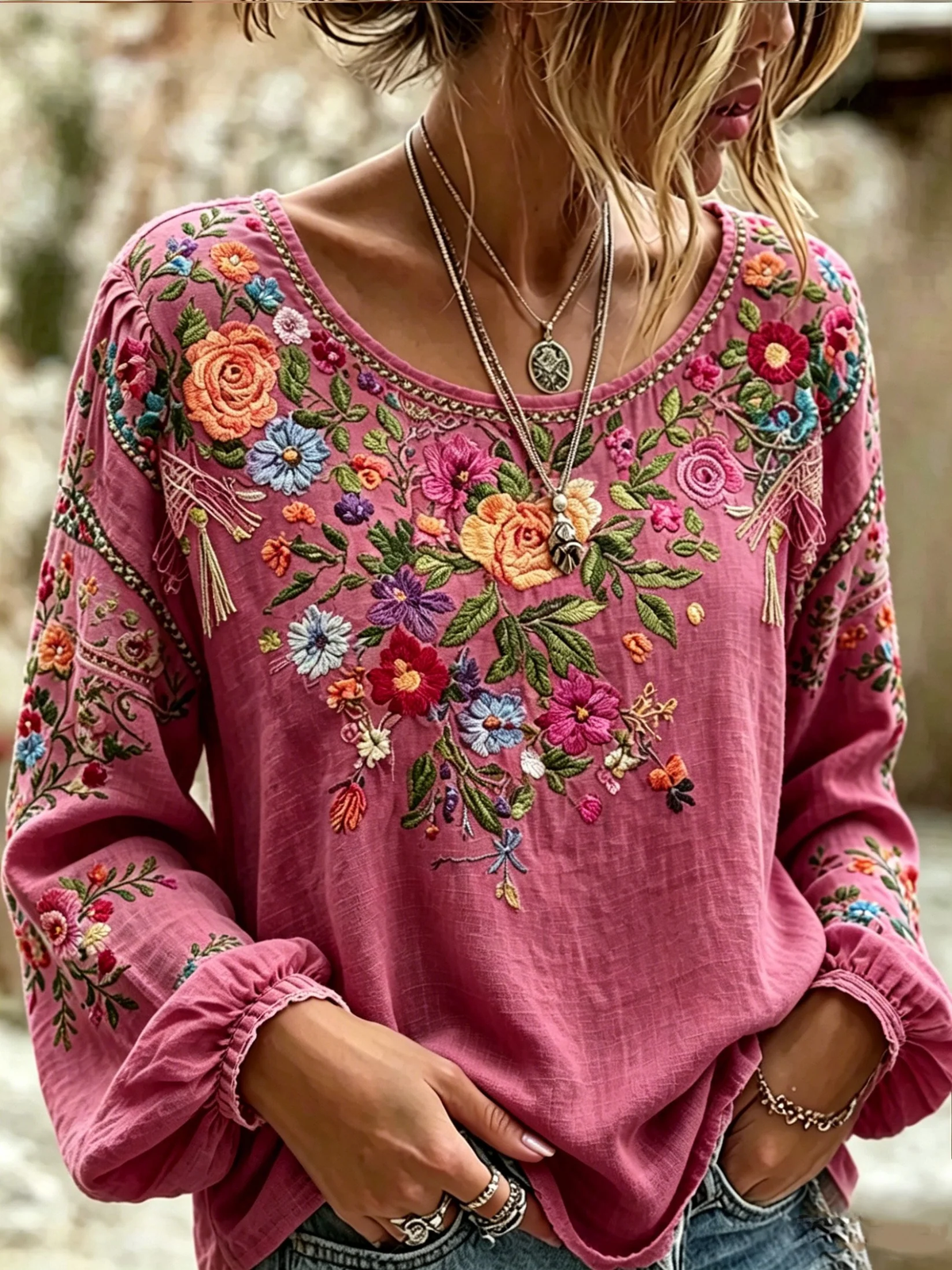 Women's  Floral Print Casual Top