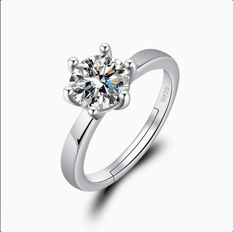 Classic six-prong solitaire diamond engagement ring