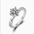 Classic six-prong solitaire diamond engagement ring