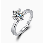 Classic six-prong solitaire diamond engagement ring
