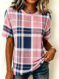 Women's Checkered Print Short-Sleeve T-Shirt