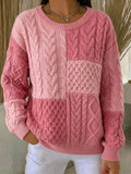 Women'S Patchwork Print Casual Sweatshirt