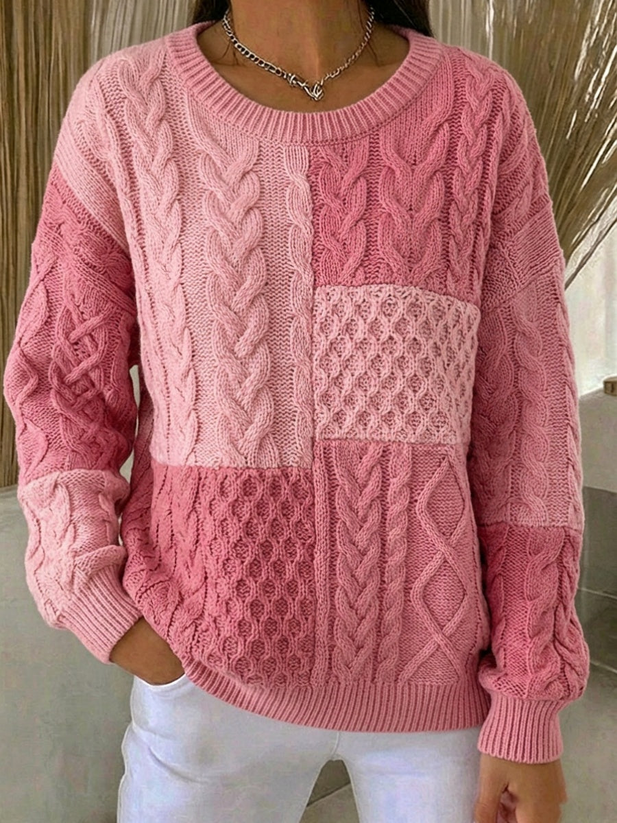 Women'S Patchwork Print Casual Sweatshirt
