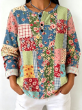 Women'S Breast Cancer Floral Round Neck Printed Casual Sleeve Sweatshirt