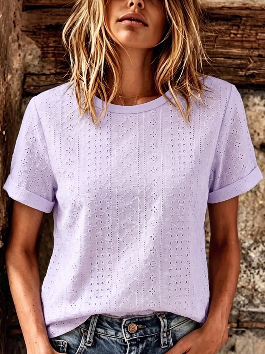 Women'S Pink Art Printed Casual T-Shirt