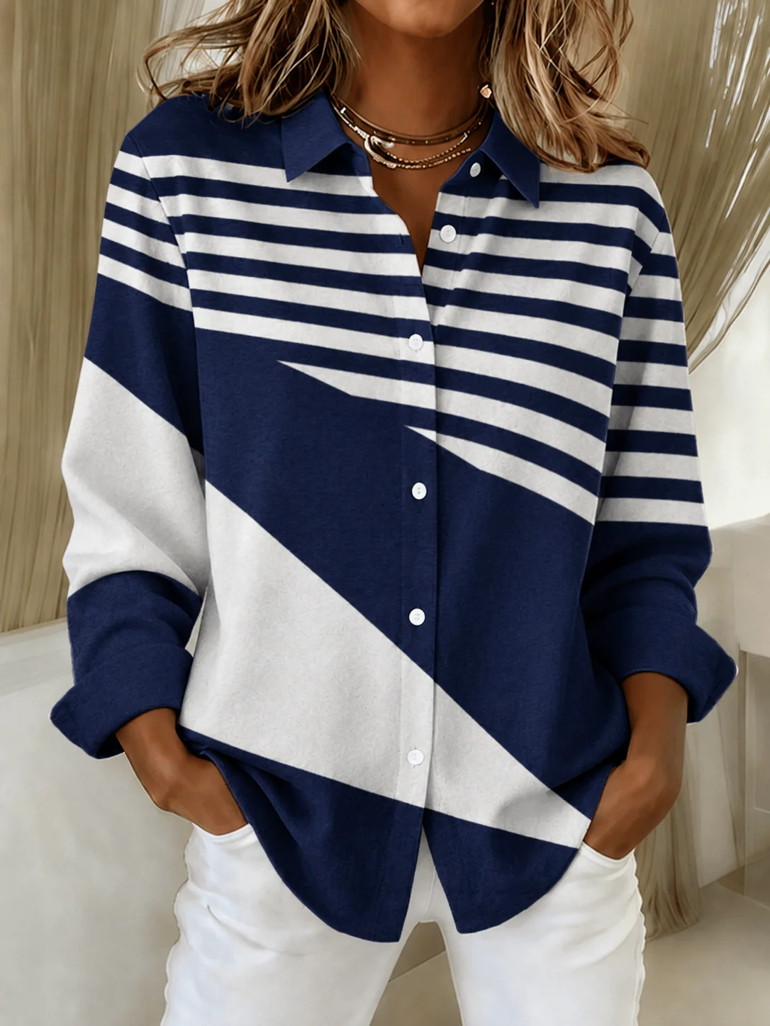 Printing Shirt Collar Abstract Graphic Vintage Shirt