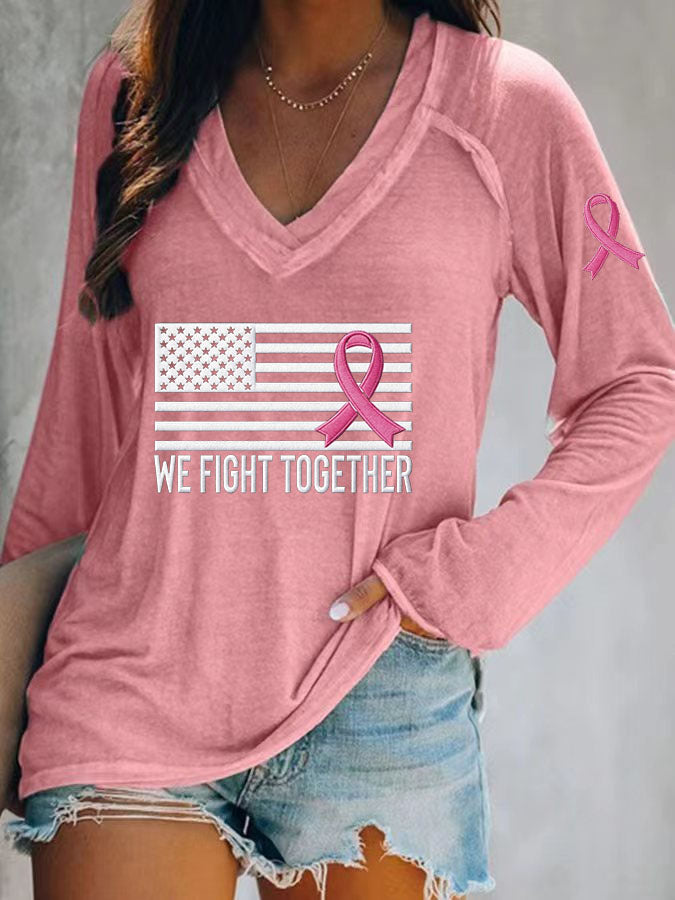 Women's Breast Cancer Awareness We Fight Together T-shirt