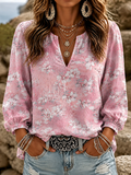 Women'S Pink Art Printed Casual Top
