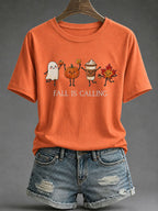 Women's 'Fall Is Calling' Printed Casual T-Shirt