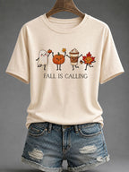 Women's 'Fall Is Calling' Printed Casual T-Shirt