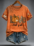 Women's Fall Printed short-sleeved T-shirt