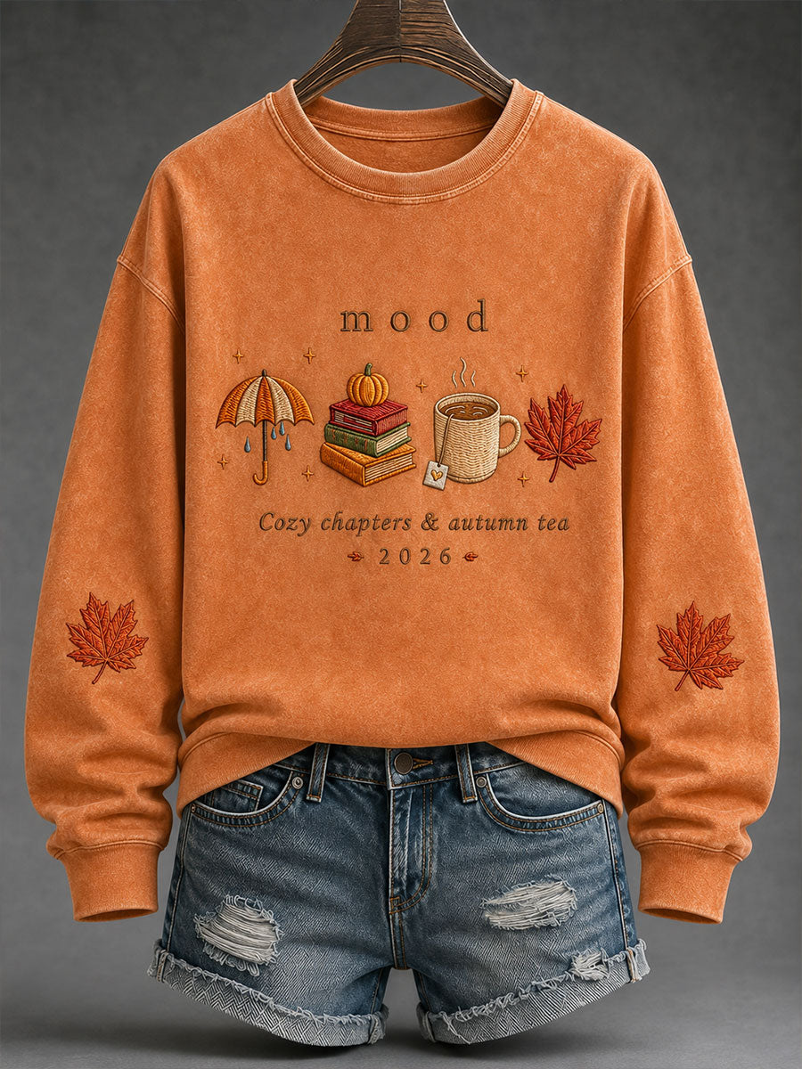 Women's Mood Cozy  Chapters & Autumn Tea Regular Sweatshirt